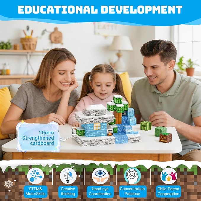 110PCS Magnetic Blocks, Magnetic Building Blocks & Magnetic Cubes for Kids, STEM Educational Construction Toys, Creative Building Toys with Strong Magnetic Connection, Gift for Boys & Girls