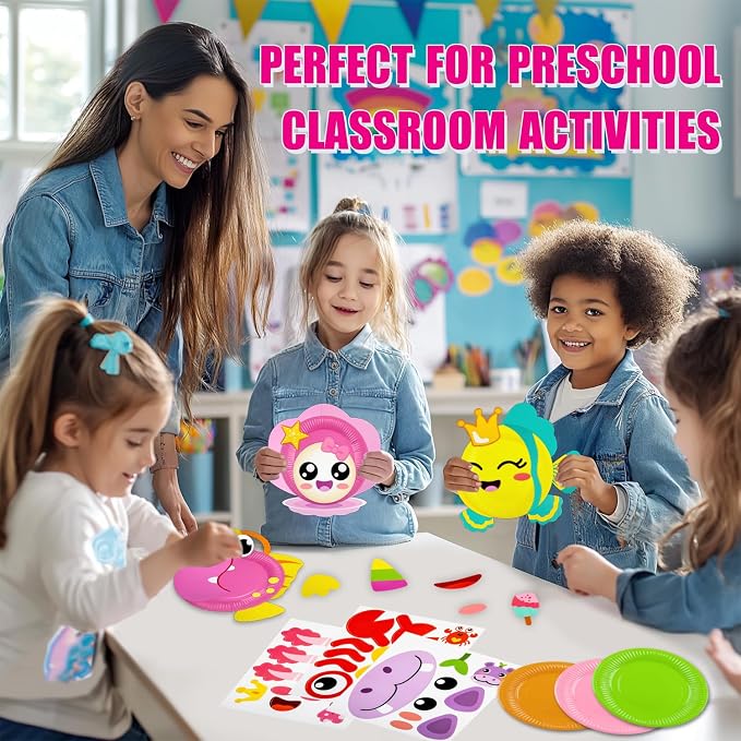 16 Pack Arts and Crafts for Kids Toddler DIY Animal Paper Plate Art Gifts