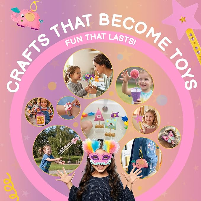 QuTZ 10-in-1 Interactive Craft Box, Crafts that Become Toys for Kids 4-8 | Everything pre-cut & ready. One project per box. 20+ materials (LED strips, snap bracelets, floating craft).