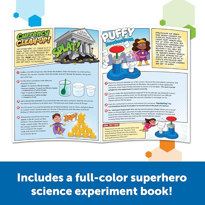 Learning Resources STEM Explorers Superhero Science!, Critical Thinking, Experiments for Kids, Magnets for Boys and Girls, Ages 6+,21 Pieces