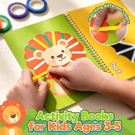 Tape Activity Book for Kids Ages 3-5, Travel Activities for Toddlers | Airplane Essential Road Trip Toys for Kid 4-6 Preschool Classroom Must Have Supplies Quiet Car Ride Toys Gifts for Girls Boys