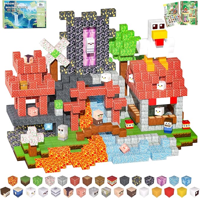 Magnetic Blocks, 150PCS Light Up Building Cube Toys Gifts for Kids | Magnetic Cubes, 0.8 inches Building Blocks, 1PCS Light Up Blocks, STEM Toys Christmas Birthday Gifts for Kids Boys Girls