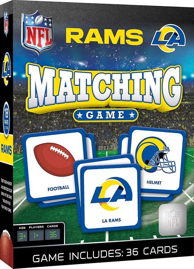 Masterpieces Officially Licensed NFL Los Angeles Rams Picture Matching Card Game for Kids and Families