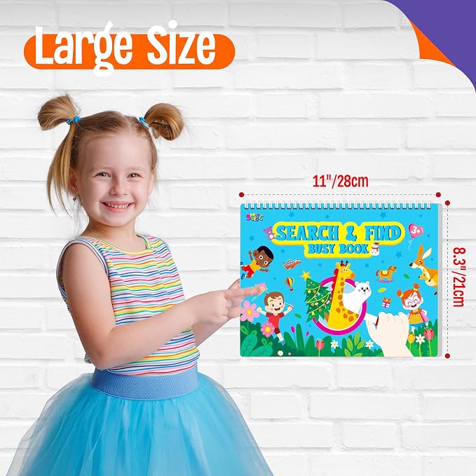 SpriteGru Search & Find Book, 30 Different Themes 32 Pages Activities Book, Montessori Learning Toy Educational Game Autism Sensory Toys for Preschool Girls and Boys