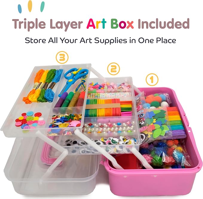 Olly Kids Art Kit, Arts & Crafts Supplies Set for Kids Ages 4-8