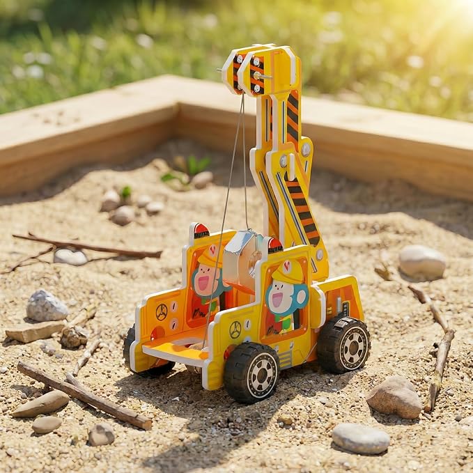 STEM Gravity Crane Science Kit, DIY Pulley & Lever, Energy Conversion | Build a gravity crane! See pulleys & levers in action, explore energy conversion. Real parts, safe assembly. STEM curiosity.