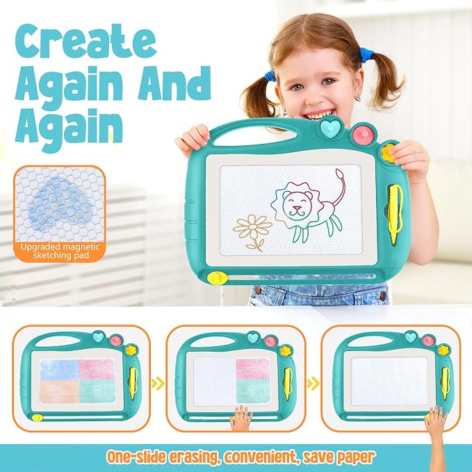 Magnetic Drawing Board, Toddler Toys for Age 3 Boys Girls, Toddler Drawing Board, Birthday Easter Christmas Halloween Kids Toy Gifts for Boys and Girls
