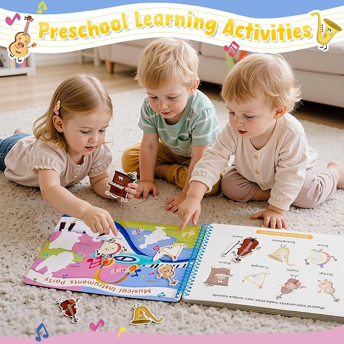 JoyCat Imagination Busy Book for Toddlers Ages 3-5, English | 15 fantasy scenes with magical creatures, underwater adventures and role-play worlds build creativity and preschool skills