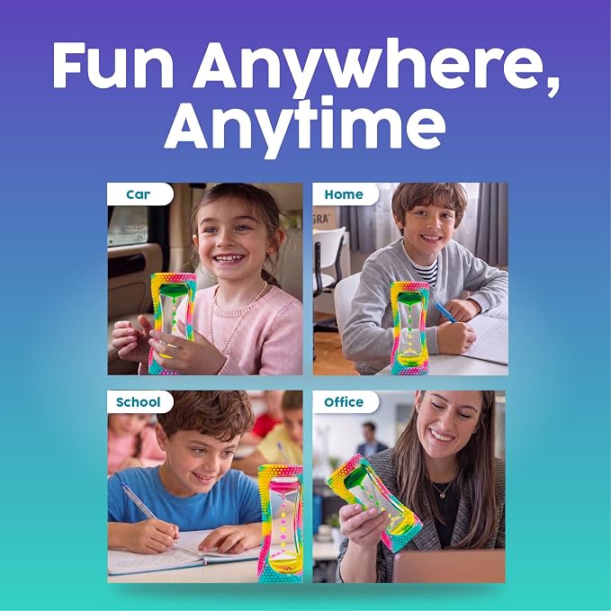 BUNMO Liquid Motion Bubbler Sensory Toy for Kids & Adults – Gentle Fidget Toy for Mindfulness – Stimulating Visual Sensory Experience – Colorful Bubble Fidget Timer for Desk & Travel - Rainbow