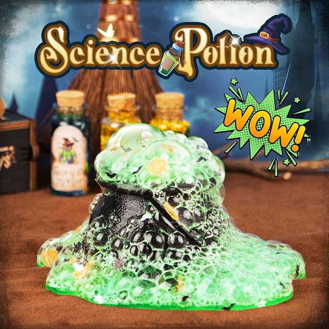 Alritz Science Potion Kits with Cauldron for Kids Ages 8+ | 23 magic mix bottles, witches cauldron, fun science experiment, party activity toy