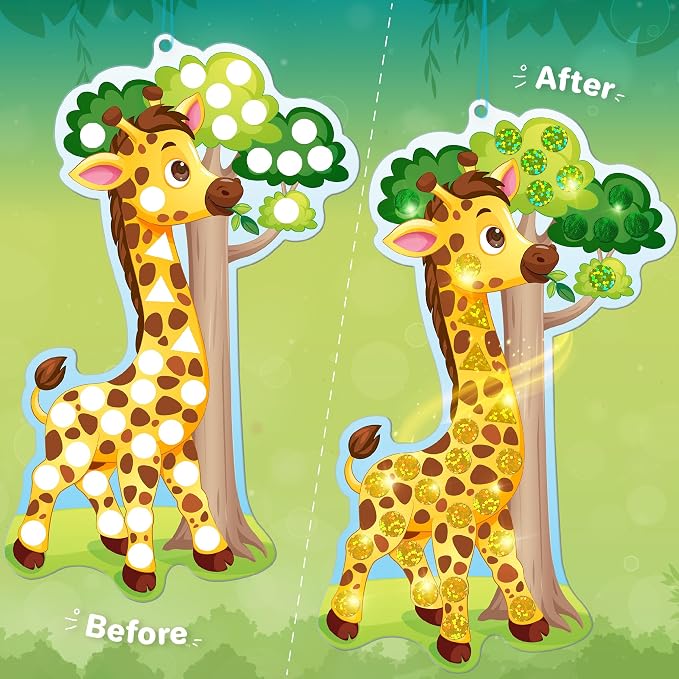 Imagimake Mirror Mosaic - Animals, 5 Templates, 450+ Stickers | Mess-Free Craft Activity, Screen-Free Creative Art Kit for Kids, Birthday Gift for Boys & Girls Ages 3,4,5,6,7 Years Old