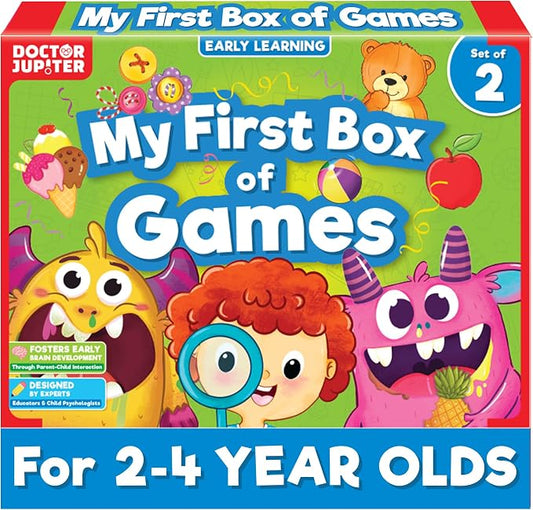 Doctor Jupiter My First Box of Games for Kids Ages 2-3-4 Year Old | Birthday Gift for Boys & Girls Ages 2,3,4, My First Box of Games, Montessori Educational Toy, Learning Activity Set