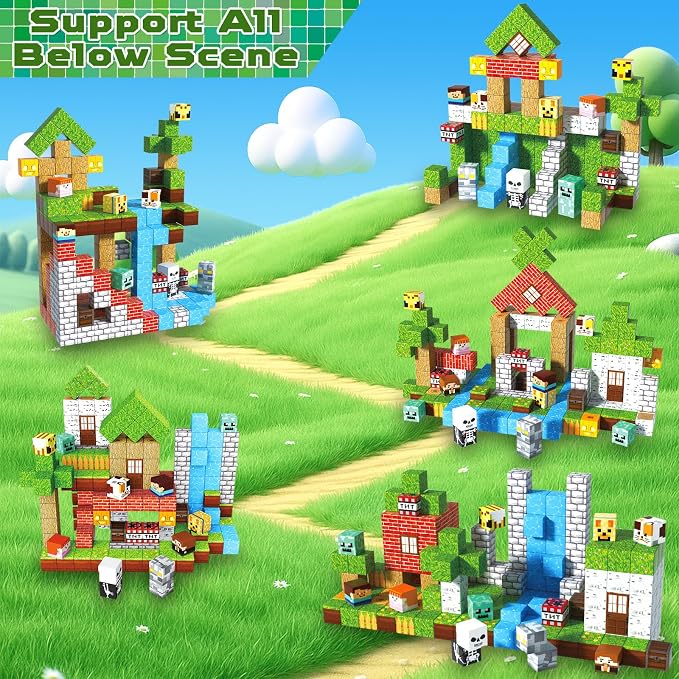 Magnetic Blocks-200PCS Magnetic Building Blocks, Magnets Cubes 2026 Upgraded Stacking Magnets for Kids Forest River Indoor Construction STEM Toys, Christmas Birthday Gifts for Boys & Girls Ages 3+
