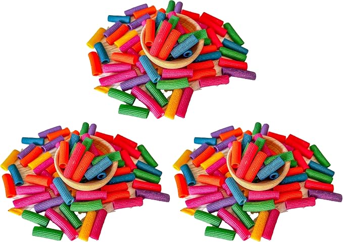 4 Cups of Rainbow Pasta Sensory Bin Filler for Sensory Table (Pack of 3)