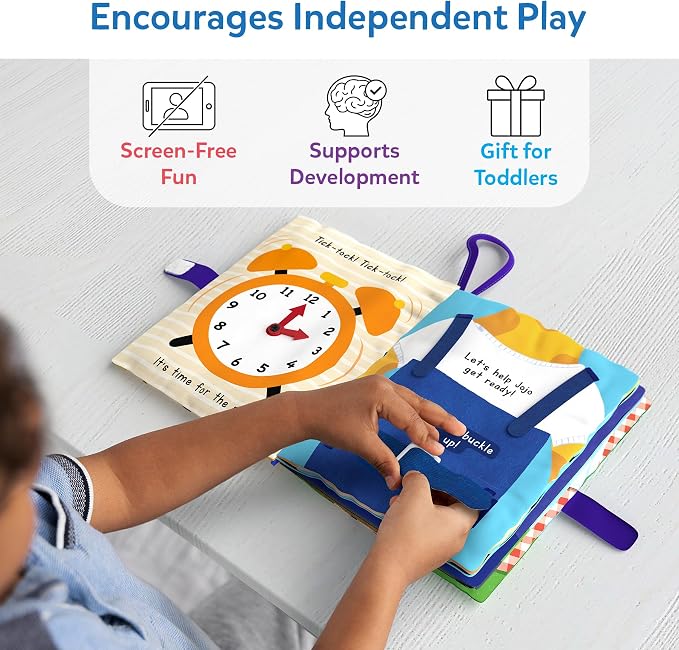 Skillmatics Quiet Book – Sensory Cloth Activity Book for Toddlers | Fine Motor Learning Toys, Gift for Ages 18 Months to 4 Years, Montessori & Travel Toys, Screen-Free Fun