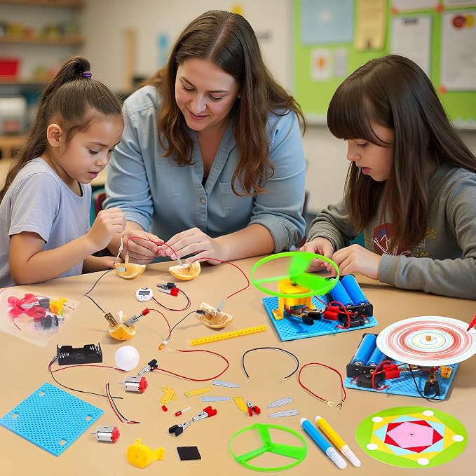 4 Set STEM Science Kits for Kids Age 8-12, Science Circuits Experiments | Crafts Projects Electric Motor Building Kit 8-10 9-12, STEM Toys for 8 9 10 11 13 Year Old Boys Girls Classroom Activity Gift