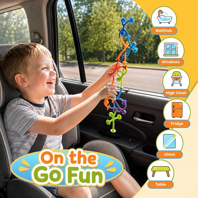 OleOletOy Suction Fidget Toys for Kids: 21 Pack Stretchy Sensory Toys | Bulk Classroom Prizes Box Toys for Student - Quiet Fidgets for Autism ADHD Calming - Goodie Bags Stuffers for Party Favors