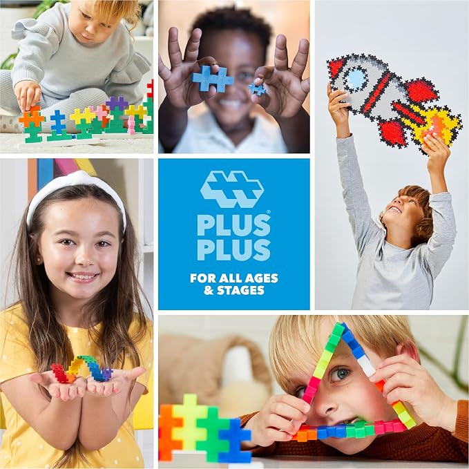 PLUS PLUS 240 Piece Glitter Mix - Mini Waffle Blocks, Classroom Must Haves | Sensory Bin Fillers, Math Manipulatives, Classroom Must Haves, Gifts Boys & Girls, Stem Bins, Airplane Activities for Kids