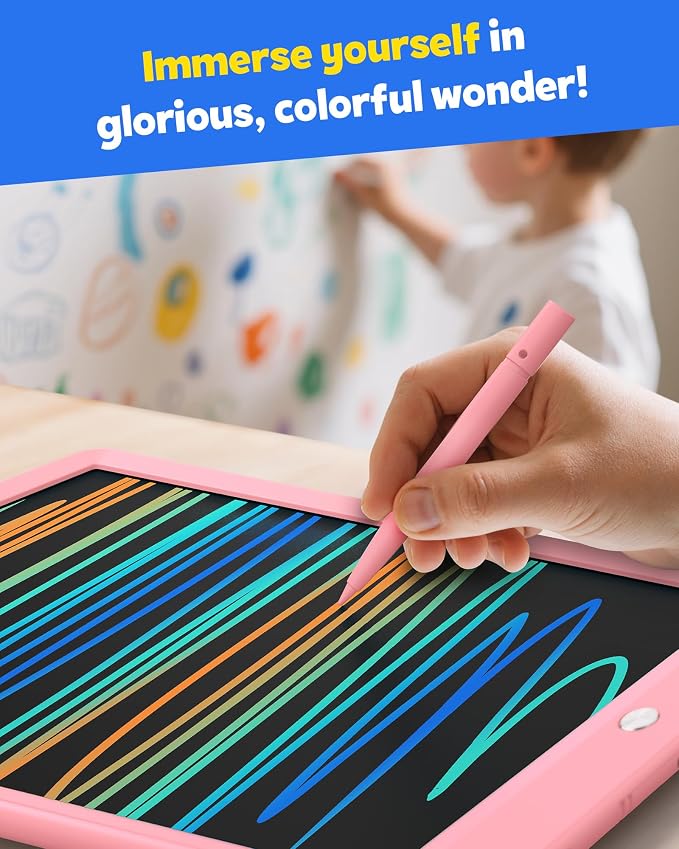 LCD Writing Tablet Doodle Board, 8.5inch Colorful Drawing Pad for Kids,Toys Gifts for 3 4 5 6 7 8 Year Old Girls Boys Pink