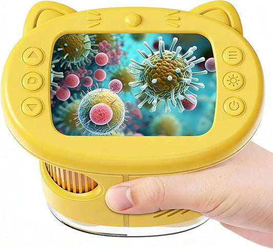 Handheld Digital Microscope for Kids,1000X Pocket Wonderquest Microscope | 2.4" IPS Screen,1000X Real Magnification,STEM Toys, Portable Edu Science Kits Birthday Gifts for Age 3-6 6-12 Girls Boys