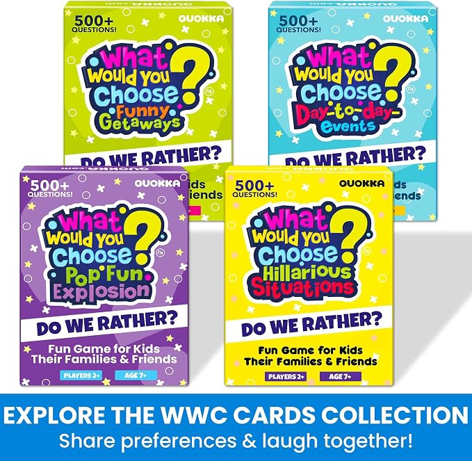 QUOKKA Pop Culture Card Game for Teens, Kids, Adults – 500+ Trendy Questions About Music, Movies & Internet Fun | What Would You Choose Challenge | Funny Party & Family Night Game, Travel & Sleepovers