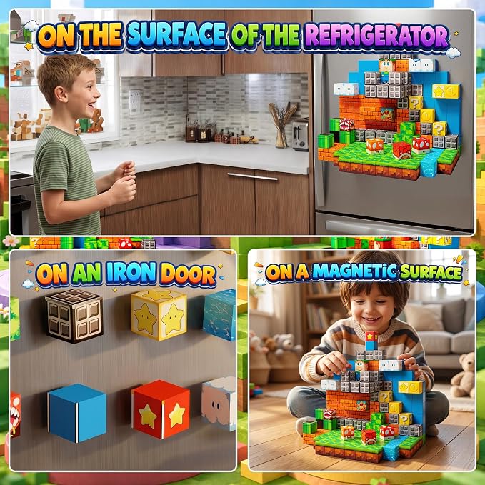 Magnetic Building Blocks STEM Toy Magnet Cubes for Kids 4-12 | Magnetic Cubes, 0.8 inches Building Blocks, Christmas Birthday Gifts for Kids Boys Girls Fantasy Woodland Habitat-200pcs