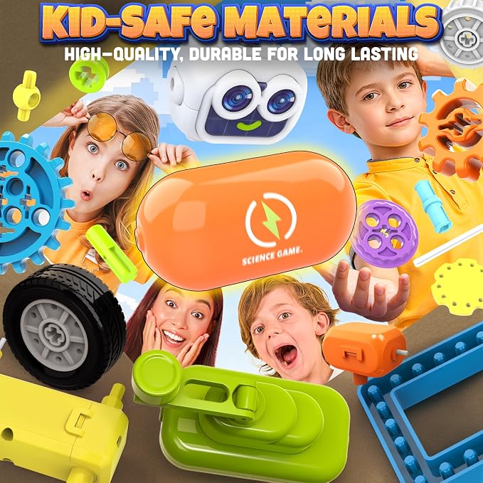 SMILESSKIDDO 120-in-1 Science Robot Kit STEM Learning & Education Toy | 120+ Experiments, Build a Robot, Step-by-Step Guide, Educational Gift for Boys & Girls, STEM Learning, Ages 5+