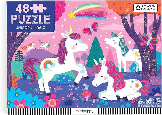 Mudpuppy Unicorn Magic – 48 Piece Puzzle with Colorful and Fun Illustrations of Unicorns for Children Ages 3 and Up