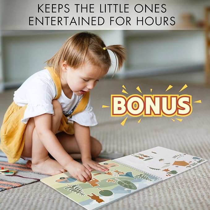 Fun Sticker Book for Toddlers 2-4 - Kids Activity Book with 500+ Stickers | 12 Beautiful Themes Entertain Boys and Girls Ages 2-4 or 4-8 While Traveling - Incl. Coloring Pages