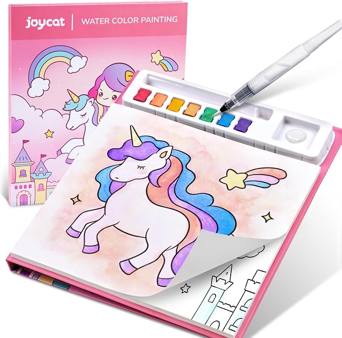 JoyCat Paint with Water Coloring Books for Toddlers (Magical Pony) | Watercolor Painting Set for Kids Ages 3-5 & 4-8, Arts & Crafts Drawing Activity Travel Toy, Birthday Gifts for Boys & Girls