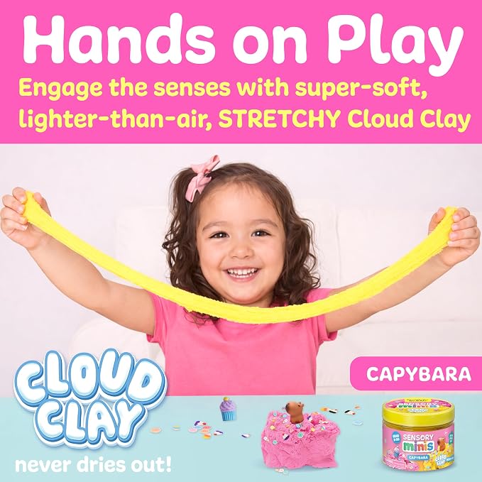Creativity for Kids Sensory Minis Capybara Kit | Cloud Clay Sensory Toy for Toddlers | Squish, Scoop & Discover Surprise Pieces | Mess-Free, Screen-Free Travel Activity (Ages 3+)