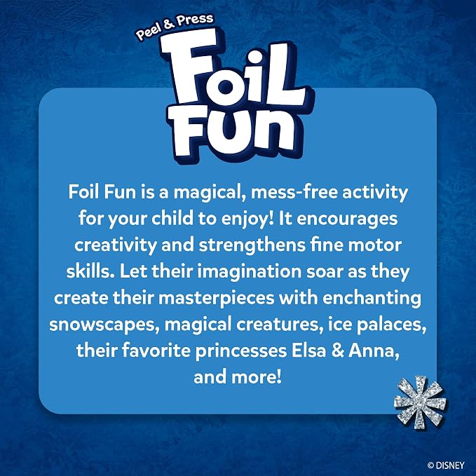 Skillmatics Foil Fun Disney Frozen, Foil Art & Craft Kit, Gift for Kids | Travel Toy, Mess-Free, 200+ Stickers, DIY Decor, For Fans of Elsa, Anna & Olaf, Girls & Boys Ages 4, 5, 6, 7, 8, 9