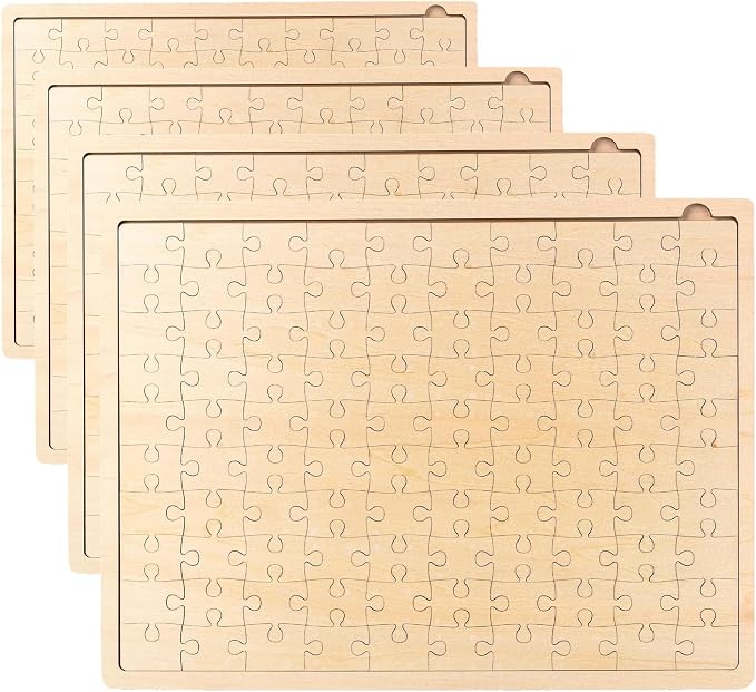 Mr. Pen- Blank Wooden Puzzle, 100 Pieces, 14.2" x 10.6" (Pack of 4)