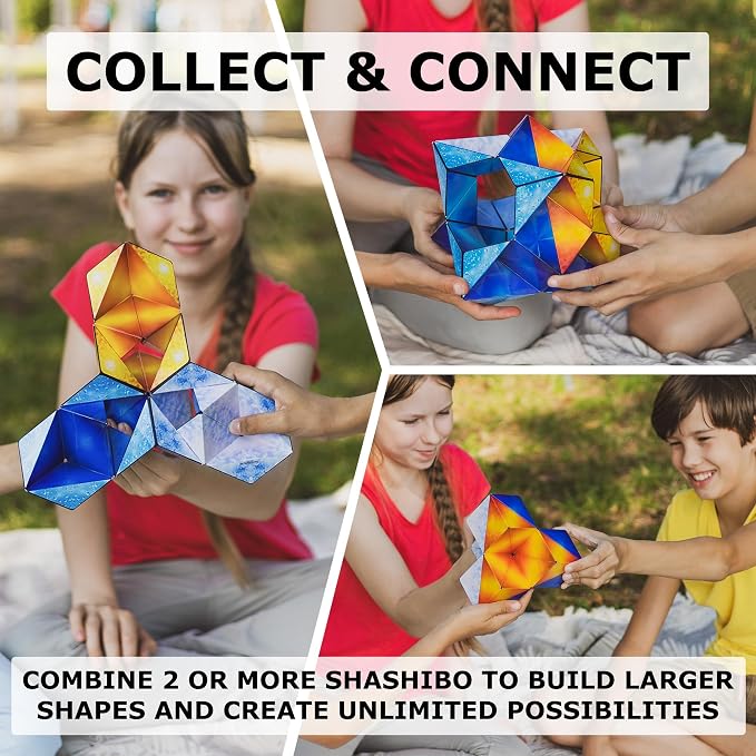 Shashibo DODECA Magnetic Puzzle Cube, Stress Relief Fidget Toy | 100+ Possible Shapes, Sensory Fidget Toy For Adults & Kids, Fun Shape Shifting Puzzle Box For All Ages