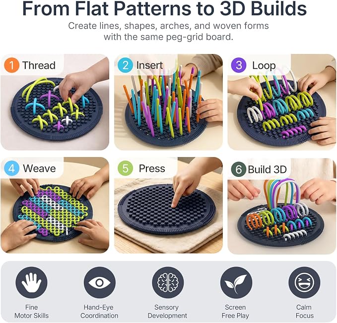Sensory Activity Board:Fidget Toy for Anxiety, ADHD Kids & Adults | sensory toys for Kids 3+ and Adults, with 25 pull strings and a portable bag for travel, classrooms and everyday play