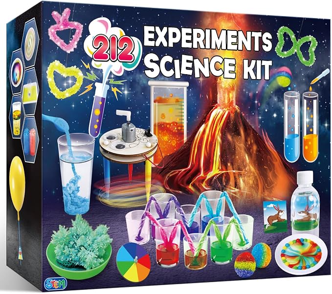 UNGLINGA Science Kit for Kids with 212 Easy Experiments | Earth Volcano, Chemistry Set, Magic S.T.E.M Projects Gifts Idea for Boys and Girls
