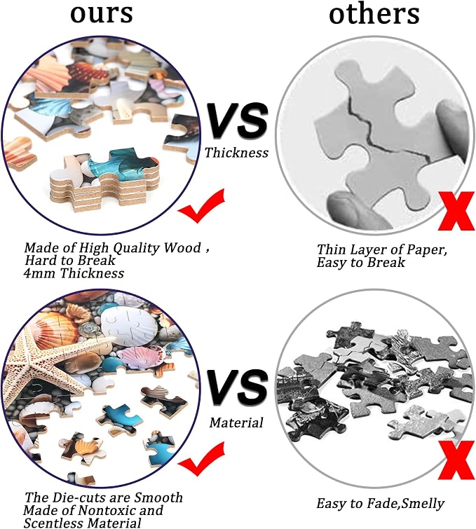 LELEMON Beach Shells Puzzles for Kids Ages 4-8,100 Pieces Colorful Beach Shell Jigsaw Puzzles in a Metal Box,Cute Shells Cobblestones Learning Educational Puzzles for Boys Girls