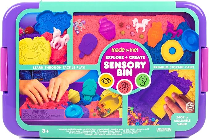 Made By Me Explore + Create Unicorn Sensory Bin - Sensory Bins for Toddlers - All-in-One Tactile Sensory Toys - Learn Through Play Toys - Unique Fine Motor Toys & Magical Sensory Experience