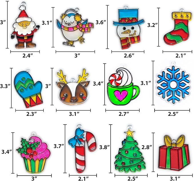 Made By Me Create Your Own Holiday Window Art by Horizon Group USA, Make 20 Projects, Includes Winter-Themed Suncatcher Frames & Window Clings, Glitter Paint, Paint Tubes, Suction Cups & Cording