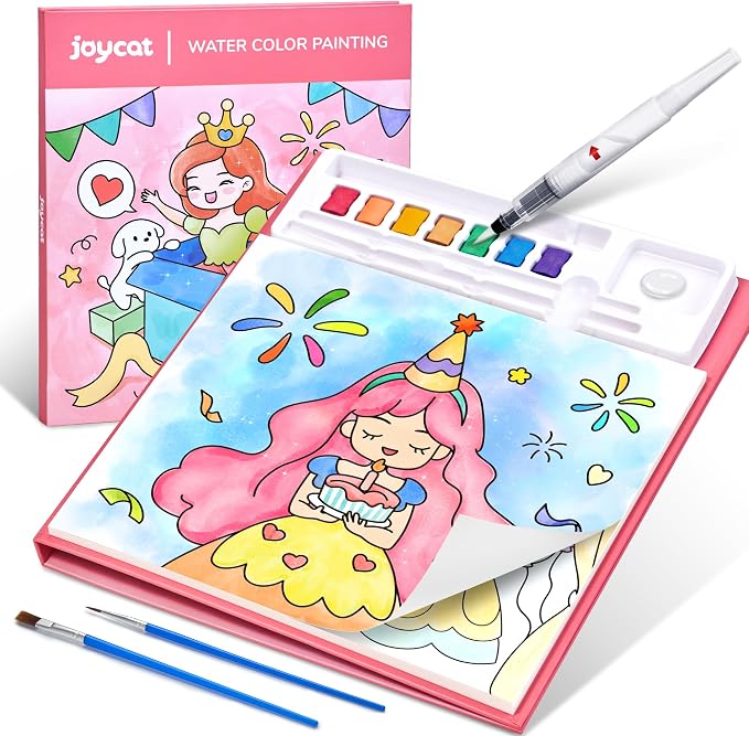 JoyCat Paint with Water Coloring Books for Toddlers (Party) | Watercolor Painting Set for Kids Ages 3-5 & 4-8, Arts & Crafts Drawing Activity Travel Toy, Birthday Gifts for Boys & Girls