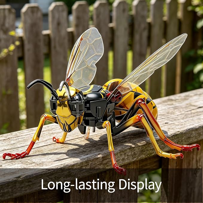 3D Acrylic Insect Puzzle DIY Bug Model Kit Animal STEM Gift | Building Kits Crafts Figurine Sculpture Nature Decoration Educational Display Toys for Kids Teens and Adults (Wasp)