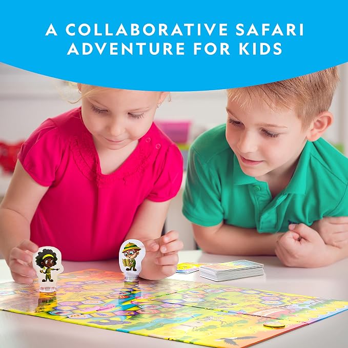 National Geographic My First Safari Cooperative Board Game for Kids | Cooperative Animal Game, Family Game Night, Easy Preschool Play, Kids and Adults, Safari Learning, Ages 4-6