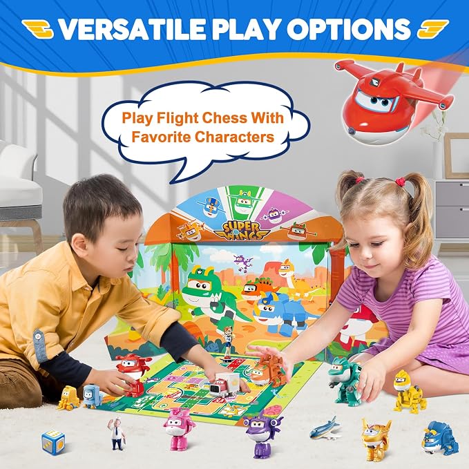 Super Wings 14-Pack Transforming Toys, 2 inch Airplane Collector Character Toy with Dinosaur Mini Collectible Action Figure with Poke Open Gift Pack, Small Figurines Kids Toy for Boys Girls Ages 3 Up