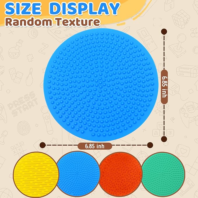 4PC Sensory Wall Fidget Toys for Toddler Baby 1-3 Classroom Must Have Sensory Mats for Kid Autism ADHD Quiet Silicone Tactile Pad Desk Toys Calm Down Item Mini Floor Tiles Fidget Autistic Special Need