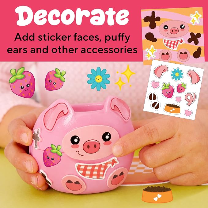 Creativity for Kids Plant-a-Pet Barnyard Pig Kit | Decorate, Plant & Grow Your Own Pet | Chia Seed Gardening Craft | Spring Crafts & Screen-Free Kids Activity (Ages 6+)
