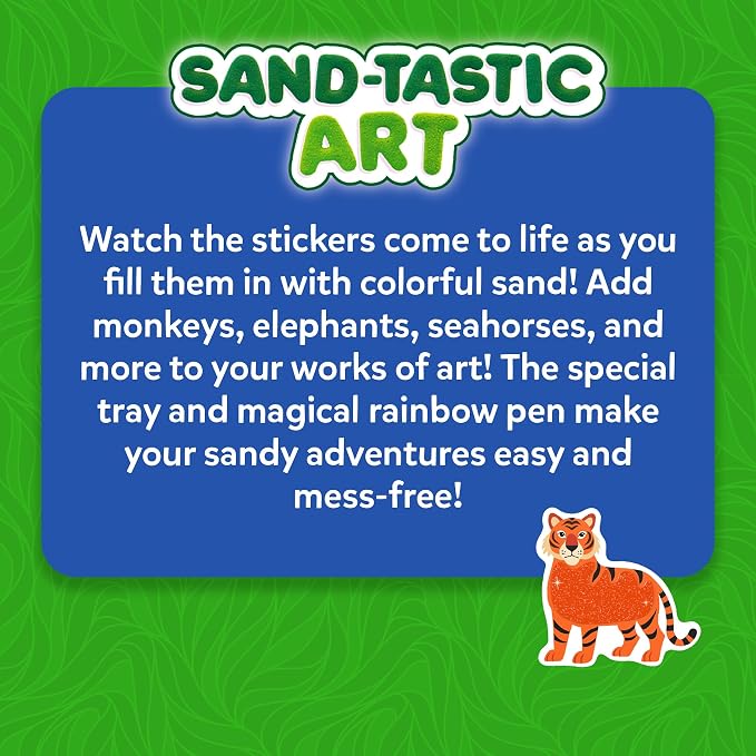Skillmatics Sand Art – Animals, Preschool Crafts, Montessori Activity Kit | Sensory Play, 50+ Colorful Stickers, Hands-On DIY Activity for Kids, Gifts for Girls & Boys, Ages 4, 5, 6, 7, 8, 9, 10