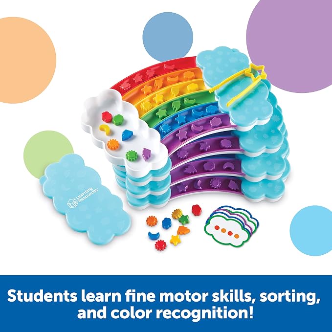Learning Resources Rainbow Sorting Set Classroom Edition - Toddler Sensory Bin Toys, Montessori Fine Motor Skills, Color Shape Sorter Games, Preschool and Homeschool , Back to School, Teacher Gifts | Color Sorting Toy, Preschool Toys, Toddler Sensory B...