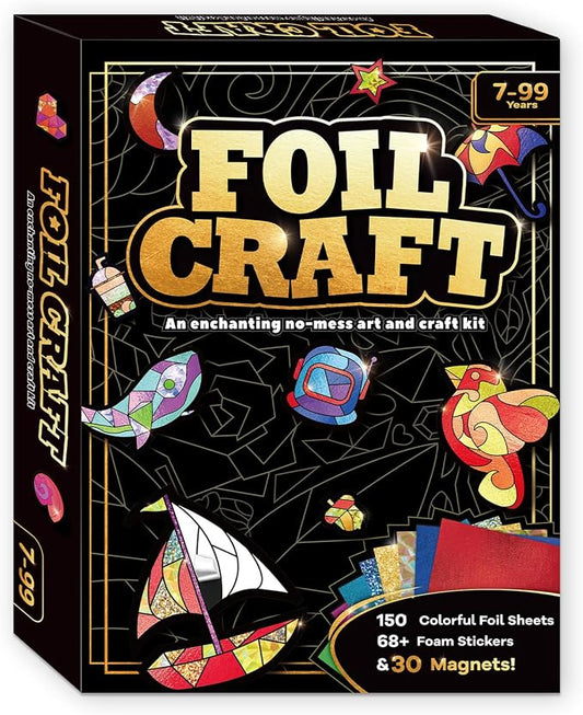 Yazhiji Foil Art Craft Kit for Kids Girls 4-8, No Mess DIY Magnet Art Set with Stickers, 150+ Foil Sheets, Creative Craft Activity Toy, Birthday Party Favor Gifts for Girls, Kids Art Supplies