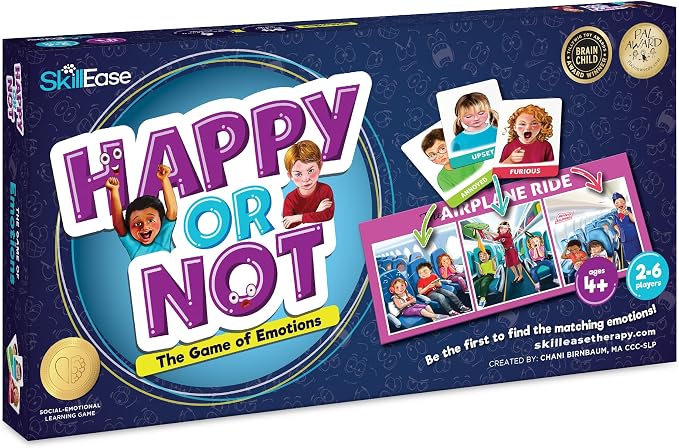 SkillEase Happy or Not, Bingo Emotions and Feelings Activity for Social Skills, Social Emotional Learning Activities, Therapy and Counseling Game for Kids, Speech Therapy Autism Game,