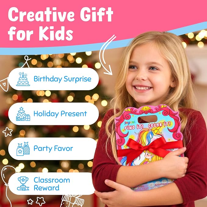 JoyCat Find & Color Paint with Water Coloring Books for Toddlers | Seek and Find Learning Activity, Magical Pony No Mess Arts & Crafts Kids Toys Ages 3-5 & 4-8, Birthday Gifts for Boys & Girls
